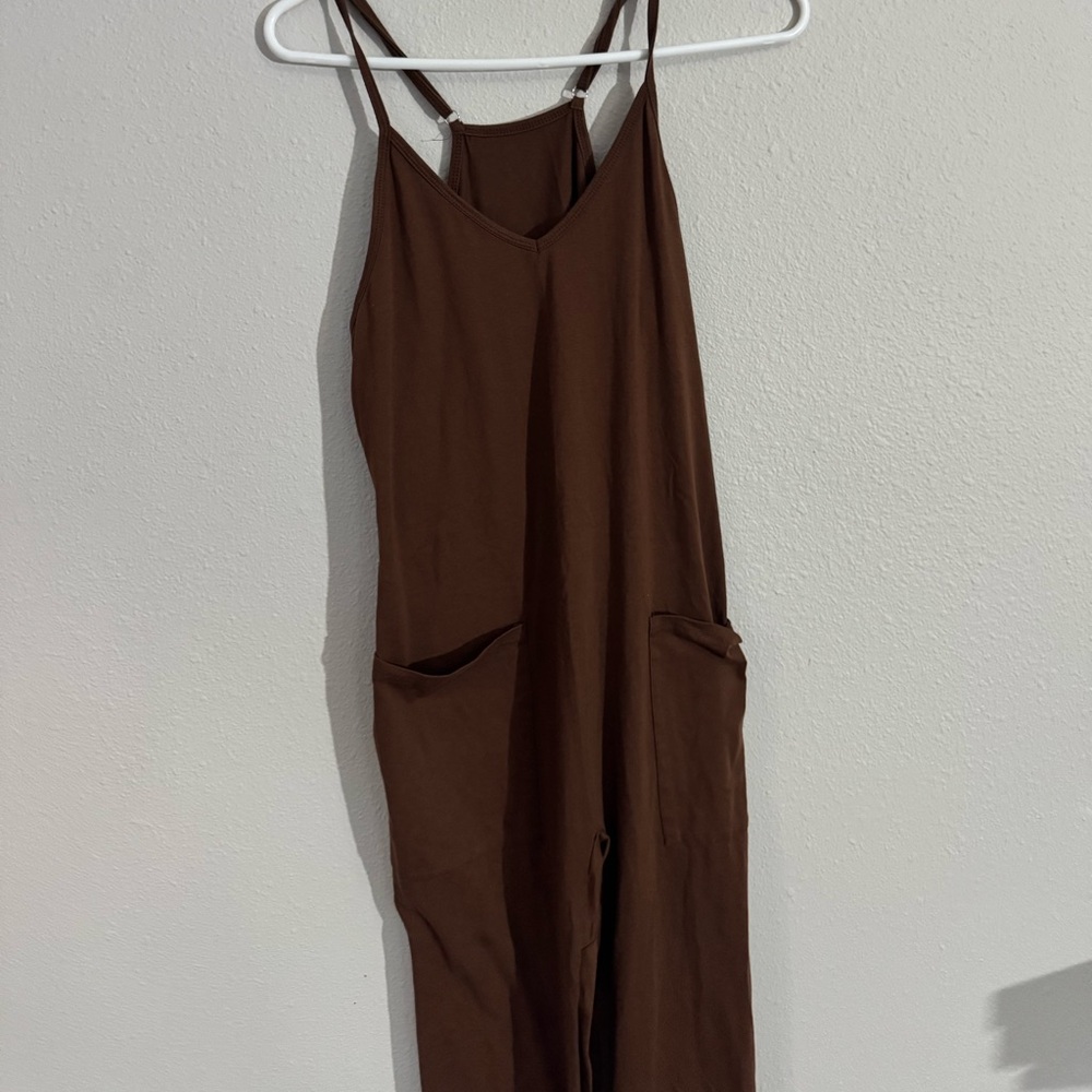 Brown Sleeveless Jumpsuit